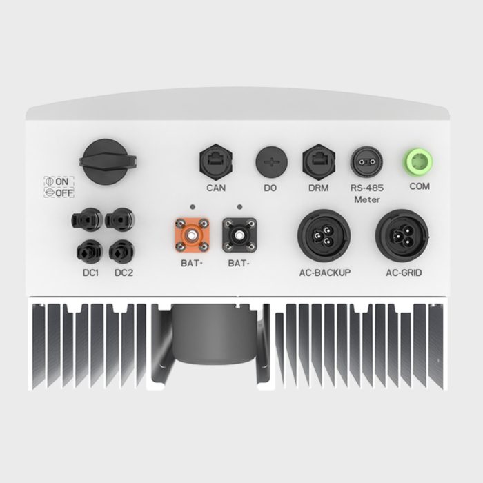 Solis 6kW Hybrid Inverter SOL-6K-RHI-48ES-5G-DC connections view